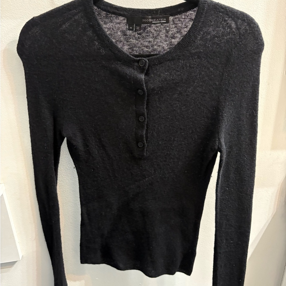 360 Sweater Italian Yarn Quarter Button Cardigan